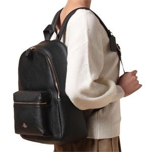 Coach Large Charlie Pebble Leather Backpack